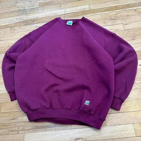 Vintage 90s Burgondy Blank Sweatshirt - Picture 3 of 4
